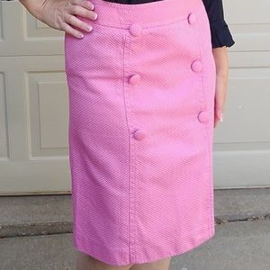 Talbots pink button skirt